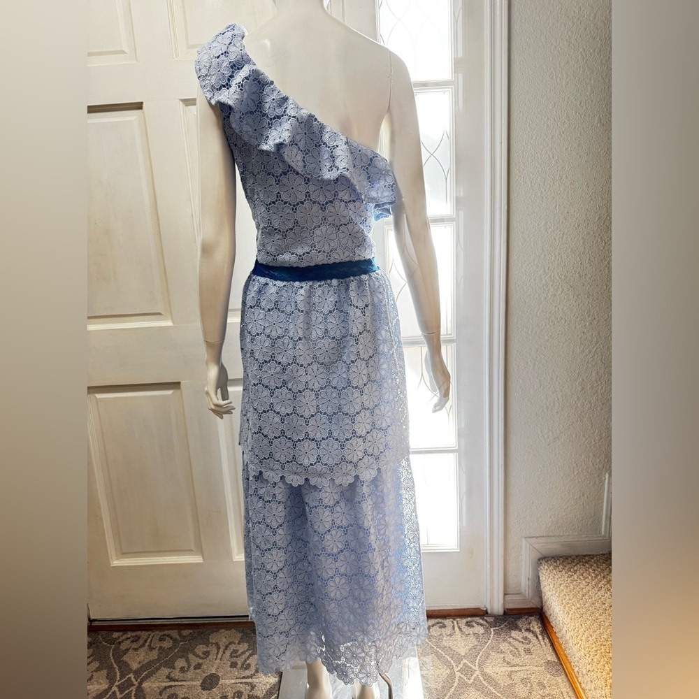 Arula Elegant Blue Lace One-Shoulder Dress Size 2XL. J-53 - Picture 9 of 14